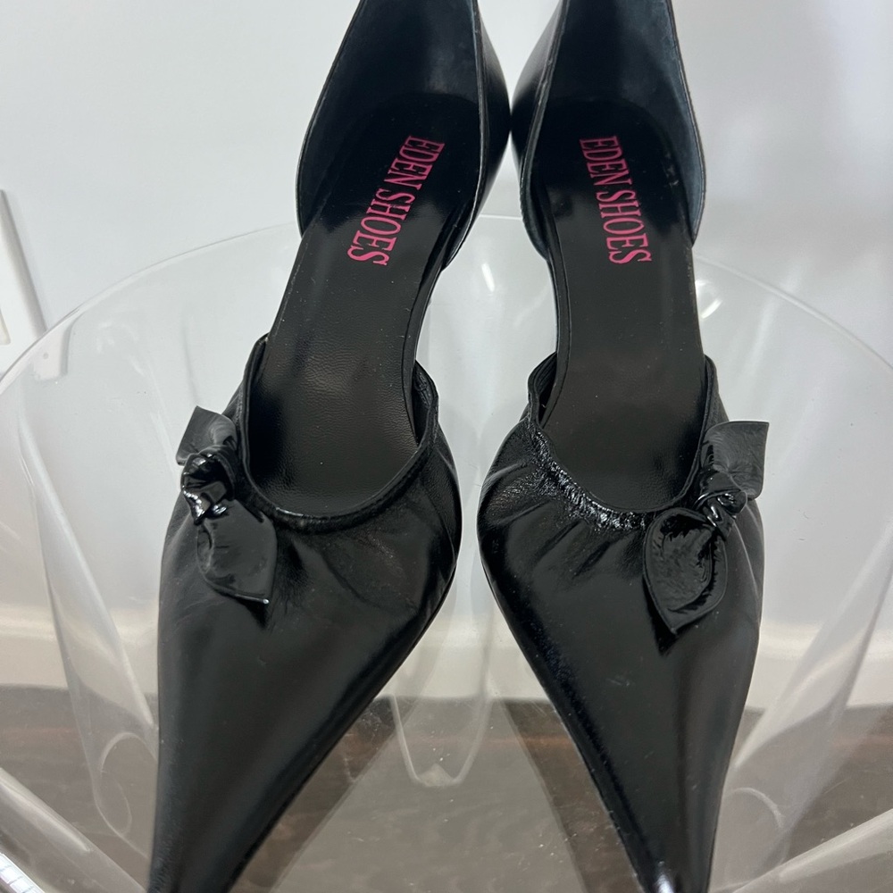 Black Women's Heels with Bow Detail